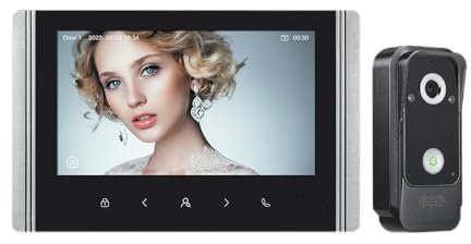 ReaIOKbii Système d'interphone vidéo filaire, caméra de sonnette vidéo de 17,8 cm avec moniteur, kit de caméra HD filaire, prend en charge le déverrouillage, la surveillance, l'interphone