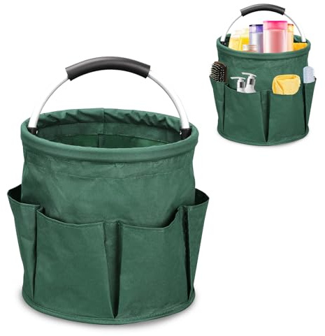 Carrello Pulizie con Manico, Cesto per la conservazione dei Prodotti per la Pulizia, Contenitore Organizer per La Pulizia Professionali, Facile da Pulire, Cestino Pieghevole per Casa Condomini