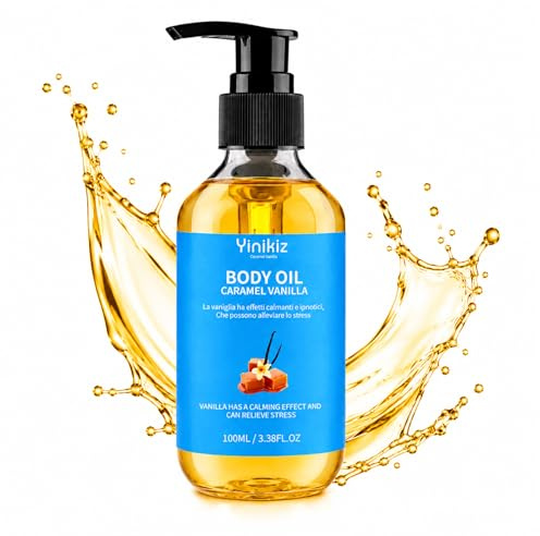 Huile Corporelle Hydratante et Nourrissante au Caramel Vanille - Hydrate En Profondeur La Peau Du Corps, Huile Corps Vanille, Huilé Essentielle Vanille, Huiles de massage Pour Le Corpes, 100Ml