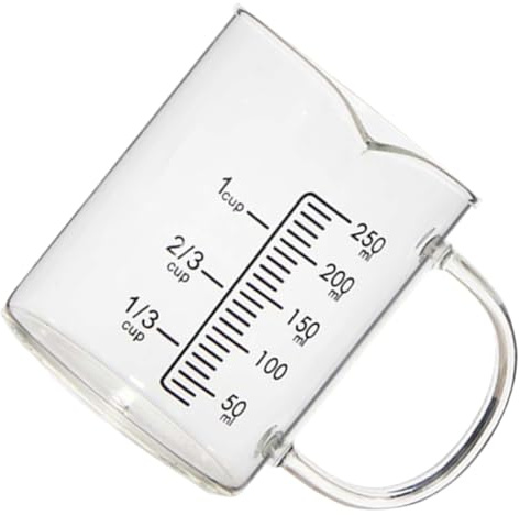 DOITOOL Taza Medidora Graduada de Práctica Vaso Medidor para Agua Bebidas y Leche para Cocina