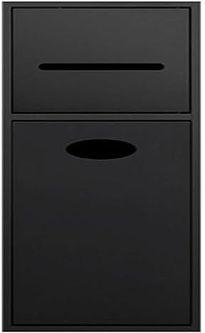 WANGXLGD Nicho de Acero Inoxidable para baño, nicho para Ducha, 20 x 52 x 13,5 cm, Estante Empotrado, portarrollos, nicho con Puerta para baño de Hotel o residencial. (Black,20x52x13.5cm)