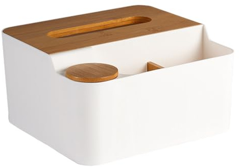 Soporte para de pañuelos - Organizador de Almacenamiento Impermeable, Estuche de Papel Cuadrado | Dispensador de pañuelos faciales multifunción con Compartimento para bastoncillos de algodón | Co