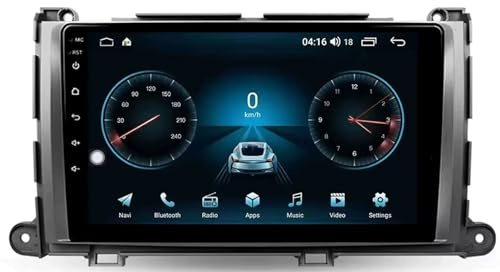 Autorradio Android 14 para Toyota Sienna 3 XL30 2010-2014 Unidad Principal Bluetooth Navegación GPS Radio de 9 Pulgadas con Pantalla táctil GPS Bluetooth WiFi FM y cámara de reversa (4G+32G).
