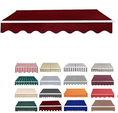 Indragbar manuell trädgårdsmarkis tygersättning 350 x 400 cm/11,5 x 13,1 fot, perfekt för uteplats, terrass, utomhus, solskydd, baldakin, skydd hållbar och väderbeständig.