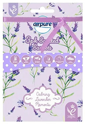 Pack of 3 - Scented Sachets - Calming Lavender Moments - Eliminate Odour - Waste Bin Freshener - Swan household ®