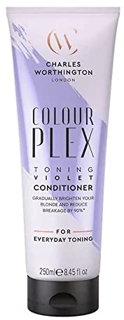 Charles Worthington ColourPlex Toning Violet Conditioner, Tone and Brighten for Blonde Hair, Salon Purple Toning Conditioner for Blondes, 250 ml