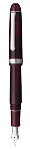 PLATINUM Japanischer Füllfederhalter #3776 Century Rhodium Bourgogne SF/Rot / 0,30-036 mm/Handgefertigt/Feder aus 14-Karätigem Gold/mit Geschenkbox/Füllhalter