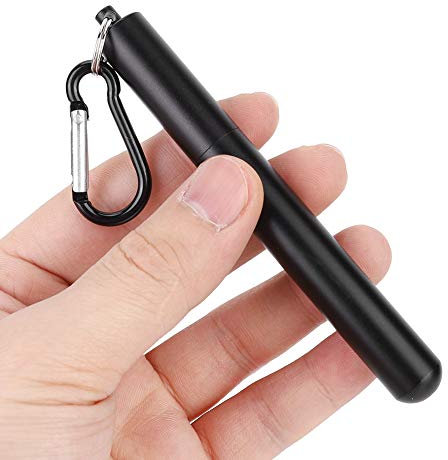 Pajitas de Metal Reutilizables, Pajitas Portátiles Reutilizables Plegables de Acero Inoxidable Telescópicas Portátiles con Cepillo de Limpieza y Estuche(Negro)