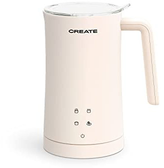 CREATE/MILK FROTHER STUDIO/Elektrischer Milchaufschäumer Cremeweiß/Touchscreen, 4 Automatikprogramme, Sicherheitssystem, 350ml, heiß oder kalt einsetzbar, 400W