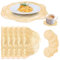 QZDAFFIC Juego de 6 Manteles Individuales Lavables y Posavasos, Salvamanteles Individuales Redondos para Mesa de Casa, 38×38cm Mantel Individual Plástico Rosa para Fiesta, Cocina, Comedor (Dorado)