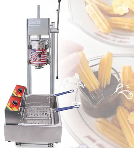 SACLMD 3L Churro Maker Machine,Spanish Donuts Maker,Churro Machine,Stainless Steel Dessert Donuts Filler,for Commerial Or Home Use