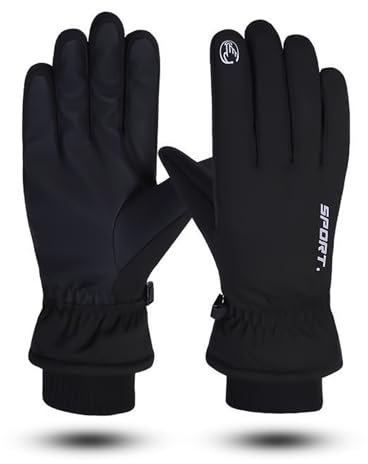 ZOCONE Winterhandschuhe Damen Wasserdicht Handschuhe Herren Fahrrad Warm Winter Touchscreen Handschuhe Schwarz Frauen Thermohandschuhe Winddicht Gloves Sport Snowboard Motorrad Ski