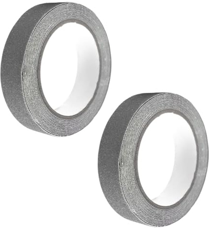 YSDINK Nastro Antiscivolo Adesivo 2-Pack, Sicurezza Rinforzata per Scale, Interno Esterno, 2.5cm x 5m, Impermeabile e Solido, Antiscivolo per Sicurezza Domestica (Grigio)