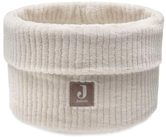 Jollein Panier de Toilette - Cloudy Rib - Oatmeal - Panier de Rangement pour Table à Langer - Organisateur de Table à Langer - Accessoire Bébé - 14x18 cm