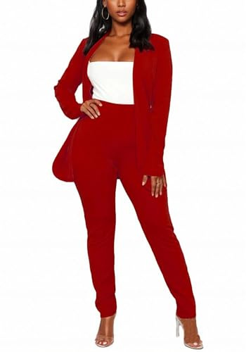 Vakkest Business Casual Outfit Blazers Set Pants Suits for Women Dressy Set