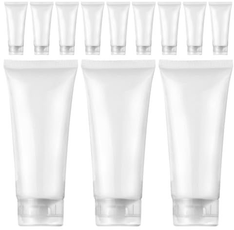 TOPBATHY 30 Tubos de Loción Vacíos de Plástico Suave 20 Ml Tapa Abatible para Viaje, Botellas Dispensadoras Compactas sin Fugas, para Champú, Crema y Limpiador Facial