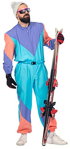 WILBERS & WILBERS - Herren Kostüm Vintage Ski Sport - Overall Karneval Fasching - einteiliger Overall lila-blau - Größe XL/56-58