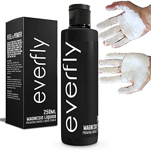 EVERFLY Magnesio Líquido Crossfit - 250ml - Gripping Gel - Escalada Calistenia Halterofilia Tenis Padel Gym Pole Dance - Liquid Chalk para Manos - Extra Agarre Grip - Dry Hands (250ml)