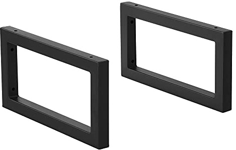 Lot de 2 Consoles Murales Design Set d'Éléments de Meuble DIY en Acier Supports pour Montage au Mur 40 x 20 cm Noir Mat