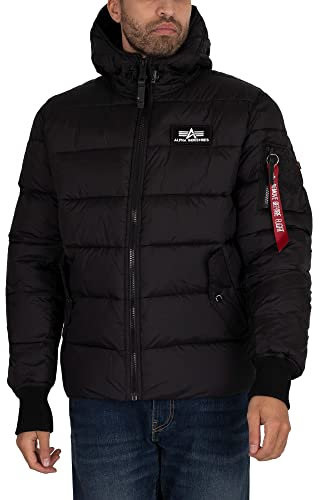 Alpha Industries Herren Hooded Puffer Alpha FD Damen Winterjacke, Black, M