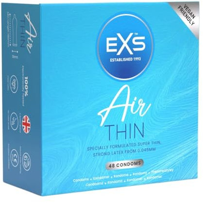 EXS | Air Thin-Kondome | Eines der dünnsten Qualitätskondome | Vegan | 48er-Pack
