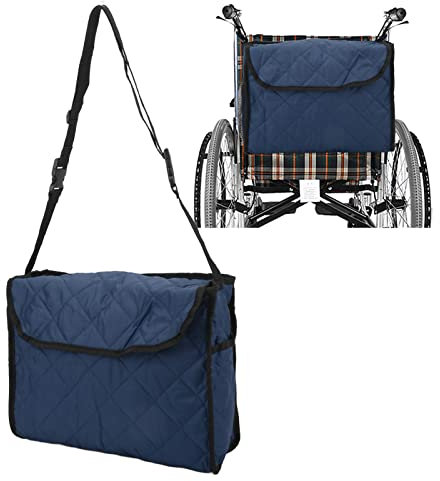 Borsa per Sedia a rotelle, Zaino per Sedia a rotelle Impermeabile con Grande capacità e Design a Strati intermedi Accessori per sedie a rotelle durevoli Custodia per Sedia a rotelle(Blu Navy)