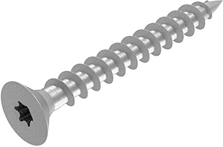 SECCARO Tornillo para madera aglomerada, 3 x 25 mm, acero inoxidable V2A, VA A2, tornillo para madera con rosca completa, TX/hexágono interior, 250 unidades