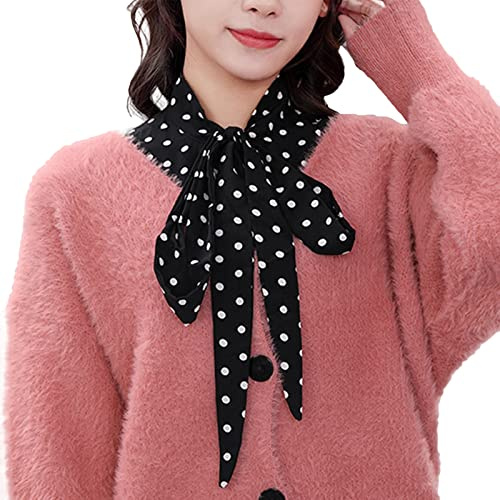 NiceYnn Detachable Vintage Elegant Stand Bowknot Shirt Collar Sweet Bow Tie Chiffon Fake Half Shirt Blouse Collar for Women Girl Office Work Dickey Tops