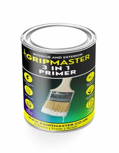 GripMaster White Waterbased Bonding Primer - Ideal for Wood, Masonry, Metal, MDF (GripMaster | White Multi Purpose Primer - 1L)