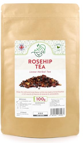 Rosehip Loose Tea – Wild Rose Fruit Infusion – Premium Dried Rose Hips - Herbal Tea (100g)