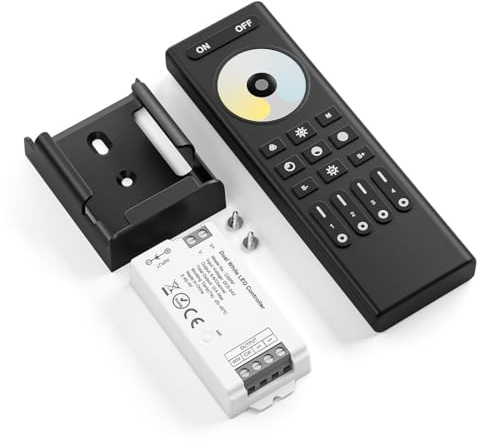 FCOB 5050SMD COB CCT C02RF 2.4G RF Steuergerät&RC02RFB Fernbedienung Controller Kit 4 Zonen RF 2.4GHz drahtlose Gruppensteuerung PWM CCT (+V C W) 3pin LED Streifen Neon Seil Licht DC5V DC12V DC24V