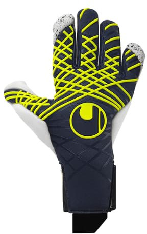 uhlsport Fußball Torwarthandschuhe Prediction Flex HN, Marine/weiß/Fluo gelb, 10.5
