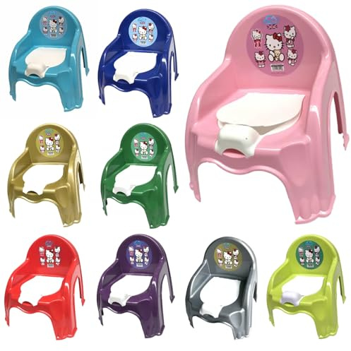 Kids Potty Toilet Training Seat Chair Toddler Infants, Children, Baby Trainer Portable Potty Great for Travel Boys and Girls with Removable Lid Backrest and Handle (Pink)