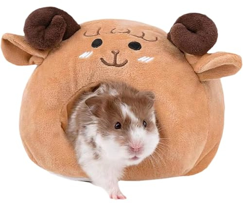 CutitiUU Guinea Pig Bed House Warm Hamster House Cave Cozy Hamster Rabbit Bed Washable Small Animal House Cage Accessories Soft Small Pet Bed for Little Rabbits,Guinea Pigs,Hamsters,Chinchilla (A)