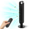 Ventilador de Torre Silencioso con Mando a Distancia, Ventilador Portátil con Temporizador de 12 horas, 3 Velocidades y 3 Modos, Oscilación 70°, 40'' (102cm) de Altura, Negro
