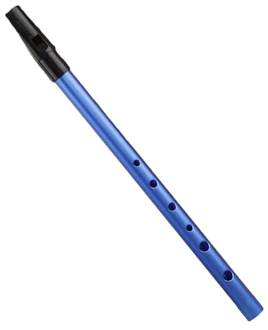 träblåsinstrument Traditionell plåt 6-håls metallflöjt träblås plåt flöjt bärbara musikinstrument(Blue)