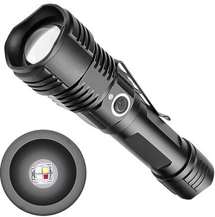 DIYEAH 1Pièce Lampe Torche LED Ultra Lumineuse Modes Réglables Torche Électrique Portable pour Camping et Randonnée Rechargeable USB pour Activités Extérieures et Urgences