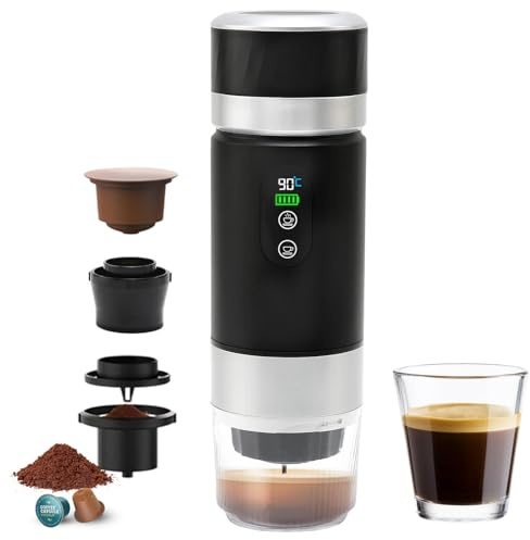 Ruiqas Kaffeemaschine Portable,4 Minuten Auto-Heizung,Kleine Kaffeemaschine Mini-Reise mit USB, Kompatibel mit kleinen Kapseln,NS, DG Pods
