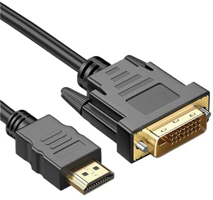 KIRVOS Câble DVI vers HDMI Bidirectionnel,Câble HDMI vers DVI 4K 1.5M Compatible avec projecteur,Plaqué et Tressé,1080p Full HDTV 1920x1080 -avec projecteur, ordinateur Portable, TV, PC