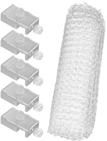 HYTROVE Malla Antiescape para Peceras Ajustable y Cortable, Red Transpirable para Acuario S Tamaño, Cubierta Protectora para Peces Pequeños y Tortugas, Red Anti-Saltos Estilo Aleatorio