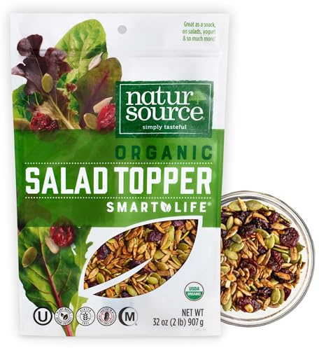 naturSource Organic Salad Topper - Salad Toppings, Salad Mix, Salad Toppers Seeds and Cranberries, Crunchy, Mixed Seeds for Salad, Oatmeal or Yogurt, Natural, Gluten Free, Organic - 32 Oz (2 Lb)