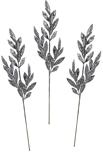 Flair Flower Ramo di Natale Artificiale con Glitter e Pietre Decorative, Ramo Decorativo per composizioni Natalizie, Corona dell'avvento Decorativa, Fiore Singolo