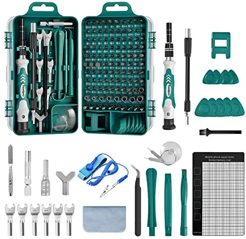 Sundpey Feinmechaniker Werkzeug Set 142 tlg, Mini Schraubenzieher Set mit Flexibler Welle, Feinmechaniker Schraubendreher Set kompatibel mit iPhone, iPad, Switch, PS4, Laptop, Brille, Uhren, usw