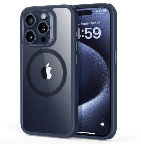 ESR für iPhone 15 Pro Max Hülle, Kompatibel mit MagSafe, Schutz nach Militärstandard, Magnet Schutzhülle, Vergilbungsbeständig Kratzfeste Rückschale [Handyhülle für iPhone 15 Pro Max Case] Mattschwarz