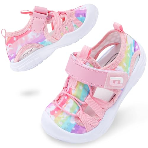 Girls Water Shoes Quick-Dry Sandals Sneakers Beach Surf Barefoot Lightweight Non-Slip Breathable Swim Shoes Sandals 9 Toddler Colorful Horse