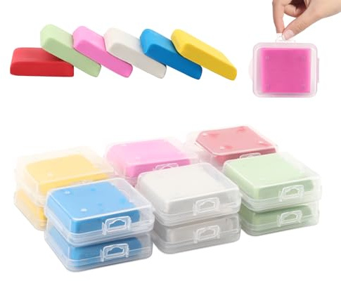 12 gomme da impastare, 4 x 3,5 cm, gomma da impastare, 6 colori, disegno con gomme da impastare, gomma da cancellare, gomma impastabile per disegni colorati, materiale scolastico