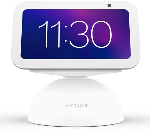 Echo Show 5 (3rd generation (2023 release)), White + Made for Amazon Battery Base, Glacier White