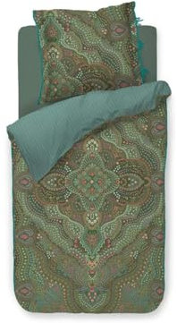 PiP Studio Bettwäsche Alfombra Grün Perkal Blumen Blüten Mandala Blätter, Größe:155 cm x 220 cm