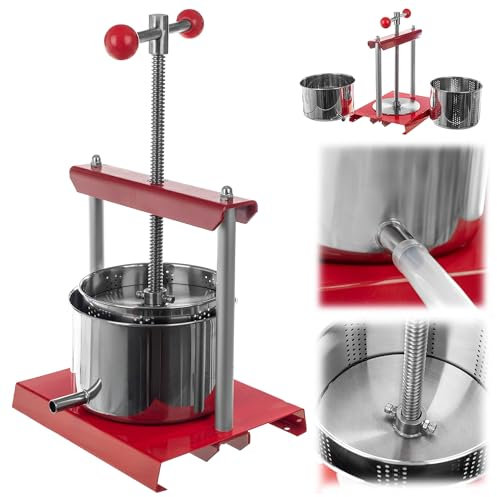 KADAX Presse-fruits, 2 l, manuel, avec manivelle, moulin à fruits, presse-fruits, presse-agrumes, presse-agrumes, presse-fruits pour raisins, maïs, moulin à raisins