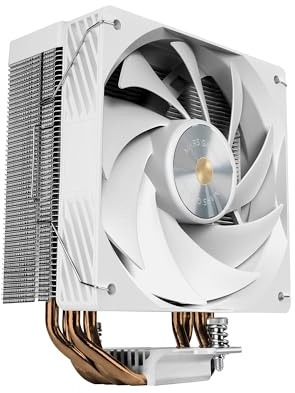 Mars Gaming MCPU-X4, CPU Kühler 230W TDP, 4x Heatpipes HCT Neue Generation, PWM Lüfter SI Extreme-Silence 120mm, Ausbalancierter Kupferkern, Universelle Kompatibilität Intel und AMD, Weiß